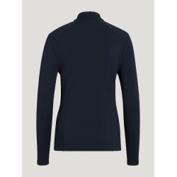 Polo de inverno de manga comprida Tommy Hilfiger Equestrian 1/4 zip Beth mulher Céu do deserto Azul Polo de inverno de manga comprida Tommy Hilfiger Equestrian 1/4 zip Beth mulher Céu do deserto Azul