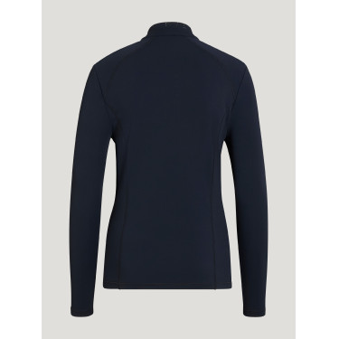 Polo de inverno de manga comprida Tommy Hilfiger Equestrian 1/4 zip Beth mulher Céu do deserto Azul Polo de inverno de manga comprida Tommy Hilfiger Equestrian 1/4 zip Beth mulher Céu do deserto Azul
