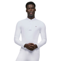 Polo de concurso de mangas compridas Tommy Hilfiger Equestrian Eaton homem Branco óptico Polo de concurso de mangas compridas Tommy Hilfiger Equestrian Eaton homem Branco óptico