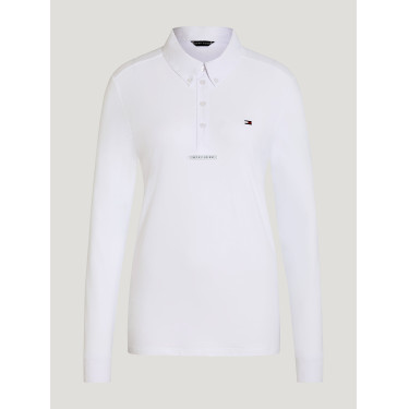 Polo de concurso de mangas compridas Tommy Hilfiger Equestrian Eaton homem Branco óptico Polo de concurso de mangas compridas Tommy Hilfiger Equestrian Eaton homem Branco óptico