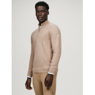 Camisola de caxemira Tommy Hilfiger Equestrian 1/2 zip Oakfield homem  Cinzento-acastanhado Castanho