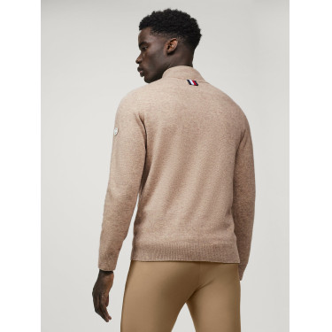 Camisola de caxemira Tommy Hilfiger Equestrian 1/2 zip Oakfield homem  Cinzento-acastanhado Castanho