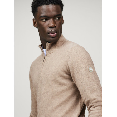 Camisola de caxemira Tommy Hilfiger Equestrian 1/2 zip Oakfield homem  Cinzento-acastanhado Castanho