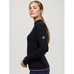 Camisola de caxemira Tommy Hilfiger Equestrian Ellery mulher Céu do deserto Azul Camisola de caxemira Tommy Hilfiger Equestrian Ellery mulher Céu do deserto Azul