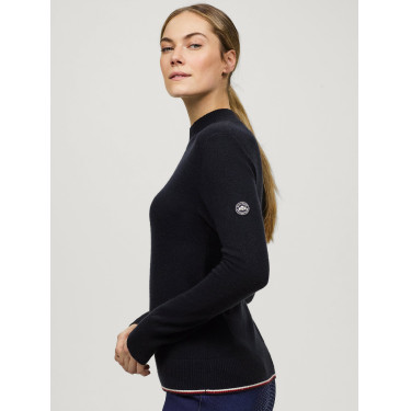 Camisola de caxemira Tommy Hilfiger Equestrian Ellery mulher Céu do deserto Azul Camisola de caxemira Tommy Hilfiger Equestrian Ellery mulher Céu do deserto Azul