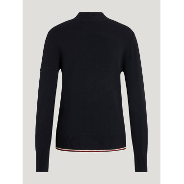 Camisola de caxemira Tommy Hilfiger Equestrian Ellery mulher Céu do deserto Azul Camisola de caxemira Tommy Hilfiger Equestrian Ellery mulher Céu do deserto Azul