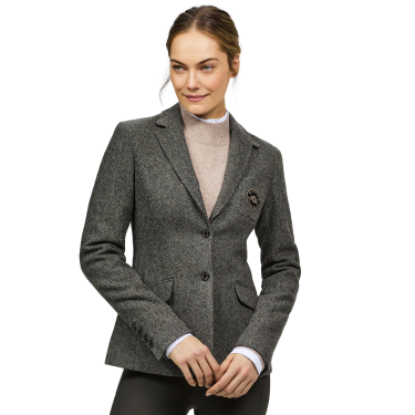 Blazer Tommy Hilfiger Equestrian Albany tweed feminino Cinza mesclado Cinzento Blazer Tommy Hilfiger Equestrian Albany tweed feminino Cinza mesclado Cinzento