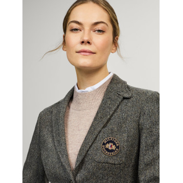 Blazer Tommy Hilfiger Equestrian Albany tweed feminino Cinza mesclado Cinzento Blazer Tommy Hilfiger Equestrian Albany tweed feminino Cinza mesclado Cinzento