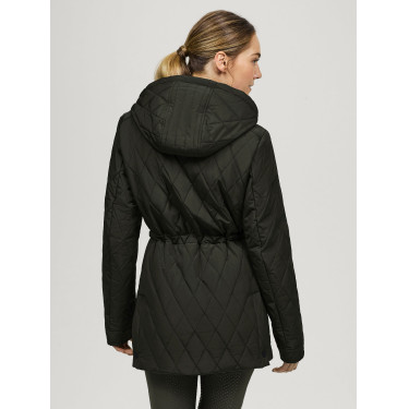 Casaco acolchoado Tommy Hilfiger Equestrian Forest feminino Preto Casaco acolchoado Tommy Hilfiger Equestrian Forest feminino Preto