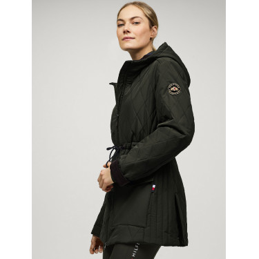 Casaco acolchoado Tommy Hilfiger Equestrian Forest feminino Preto Casaco acolchoado Tommy Hilfiger Equestrian Forest feminino Preto