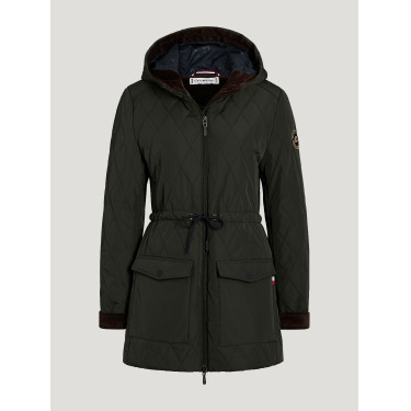 Casaco acolchoado Tommy Hilfiger Equestrian Forest feminino Preto Casaco acolchoado Tommy Hilfiger Equestrian Forest feminino Preto