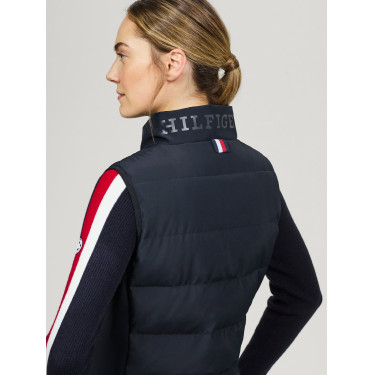 Colete acolchoado sem mangas Tommy Hilfiger Equestrian Aurora feminino Céu do deserto Azul Colete acolchoado sem mangas Tommy Hilfiger Equestrian Aurora feminino Céu do deserto Azul