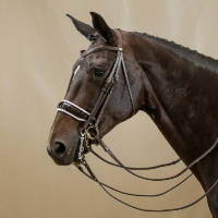 Bridão Working da Dy'on Muserolle Largo Verniz Forro Branco Castanho