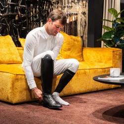 Botas de equitação Dy'on com atacadores pretas, tamanho 41/45 Preto Botas de equitação Dy'on com atacadores pretas, tamanho 41/45 Preto