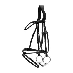 Bridão com muserola combinada Dy'on entrançado redondo Preto