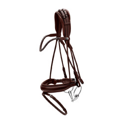 Bridão com muserola larga em couro macio Dy'on Castanho Bridão com muserola larga em couro macio Dy'on Castanho