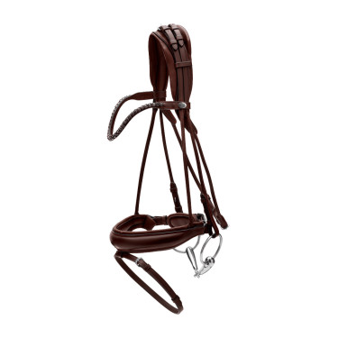 Bridão com muserola larga em couro macio Dy'on Castanho Bridão com muserola larga em couro macio Dy'on Castanho