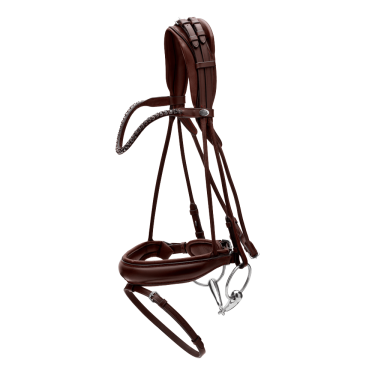 Bridão com muserola larga em couro macio Dy'on Castanho Bridão com muserola larga em couro macio Dy'on Castanho
