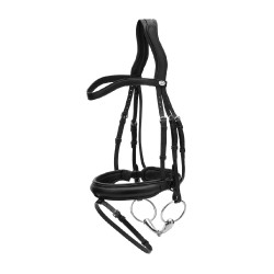 Bridão com muserola média em couro macio Dy'on Preto