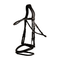 Bridão com muserola combinada média em couro macio Dy'on Preto Bridão com muserola combinada média em couro macio Dy'on Preto