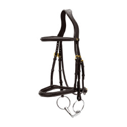 Bridão com muserola entrançada sem barbela Dy'on Preto