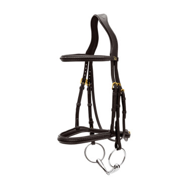 Bridão com muserola entrançada sem barbela Dy'on Preto