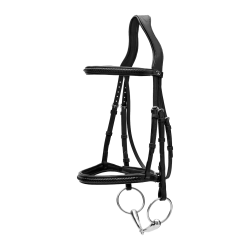 Bridão com Noseband Trançado sem Barbilhão Dy'on New English Preto Bridão com Noseband Trançado sem Barbilhão Dy'on New English Preto