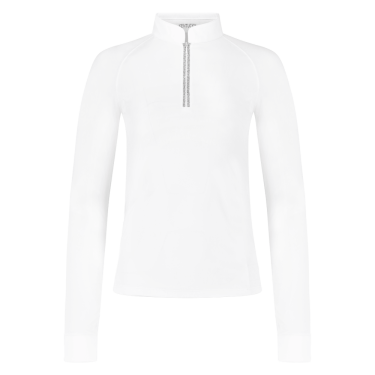 Camisa de Concurso Kentucky Classic Feminina com zíper brilhante de mangas compridas Branco Camisa de Concurso Kentucky Classic Feminina com zíper brilhante de mangas compridas Branco