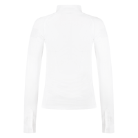 Camisa de Concurso Kentucky Classic Feminina com zíper brilhante de mangas compridas Branco