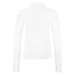 Camisa de Concurso Kentucky Classic Feminina com zíper brilhante de mangas compridas Branco Camisa de Concurso Kentucky Classic Feminina com zíper brilhante de mangas compridas Branco