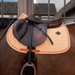 Manta de sela de veludo Kentucky estampada Laranja Manta de sela de veludo Kentucky estampada Laranja