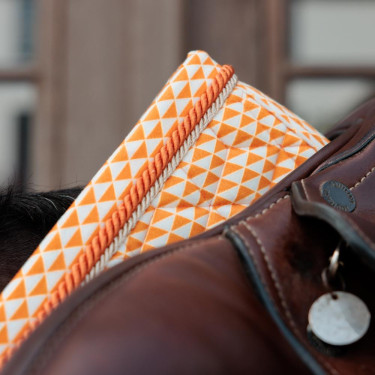 Manta de sela de veludo Kentucky estampada Laranja Manta de sela de veludo Kentucky estampada Laranja