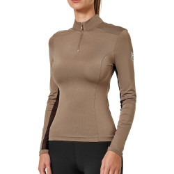 Camada Base Equestrian Stockholm Air Breeze Sunshirt feminina Champanhe Bege