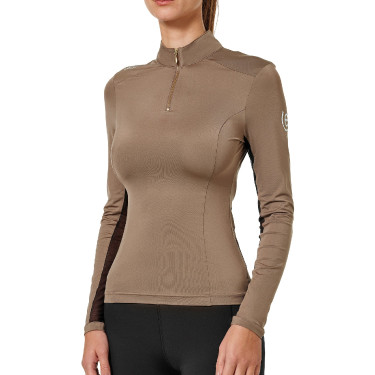 Camada Base Equestrian Stockholm Air Breeze Sunshirt feminina Champanhe Bege