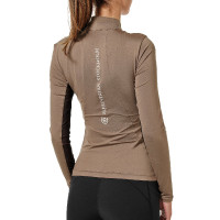 Camada Base Equestrian Stockholm Air Breeze Sunshirt feminina Edição Noir Preto