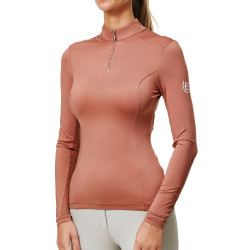 Camada Base Equestrian Stockholm Air Breeze Sunshirt feminina Coral Rosa