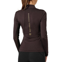 Camada Base Equestrian Stockholm Air Breeze Sunshirt feminina Marron dourado Castanho