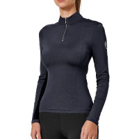 Camada Base Equestrian Stockholm Air Breeze Sunshirt feminina Azul‑meia‑noite Azul-marinho