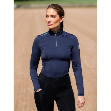 Camada Base Equestrian Stockholm Air Breeze Sunshirt feminina Azul‑meia‑noite Azul-marinho Camada Base Equestrian Stockholm Air Breeze Sunshirt feminina Azul‑meia‑noite Azul-marinho