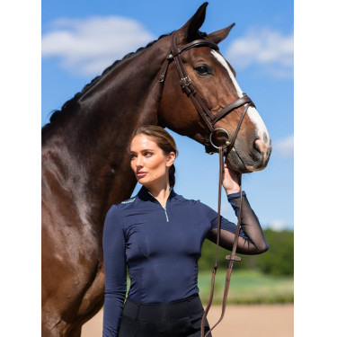 Camada Base Equestrian Stockholm Air Breeze Sunshirt feminina Azul‑meia‑noite Azul-marinho Camada Base Equestrian Stockholm Air Breeze Sunshirt feminina Azul‑meia‑noite Azul-marinho