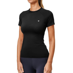 Base Layer Equestrian Stockholm Dynamic feminino de mangas curtas Edição preta Preto