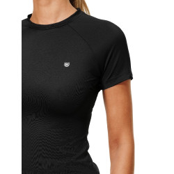 Base Layer Equestrian Stockholm Dynamic feminino de mangas curtas Edição preta Preto