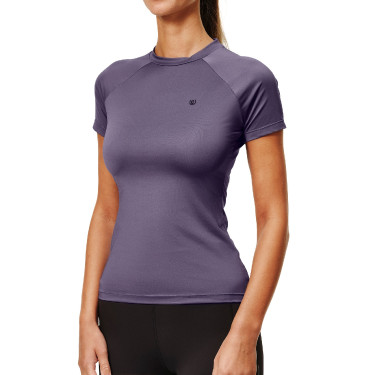 Base Layer Equestrian Stockholm Dynamic feminino de mangas curtas Violeta escura