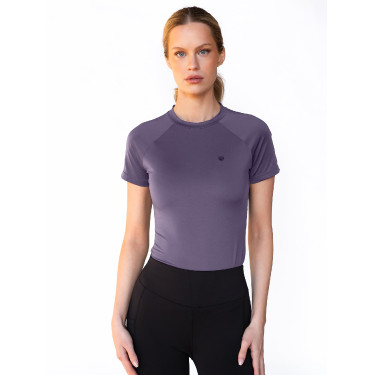 Base Layer Equestrian Stockholm Dynamic feminino de mangas curtas Violeta escura
