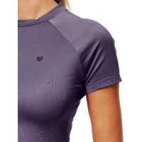 Base Layer Equestrian Stockholm Dynamic feminino de mangas curtas Violeta escura
