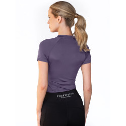 Base Layer Equestrian Stockholm Dynamic feminino de mangas curtas Violeta escura