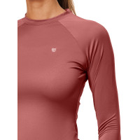 Base Layer Equestrian Stockholm Dynamic feminino de mangas compridas Rosa âmbar Branco