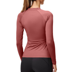 Base Layer Equestrian Stockholm Dynamic feminino de mangas compridas Rosa âmbar Branco