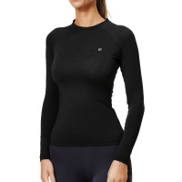 Base Layer Equestrian Stockholm Dynamic feminino de mangas compridas Preto