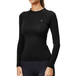Base Layer Equestrian Stockholm Dynamic feminino de mangas compridas Preto
